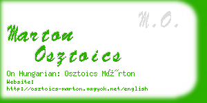 marton osztoics business card